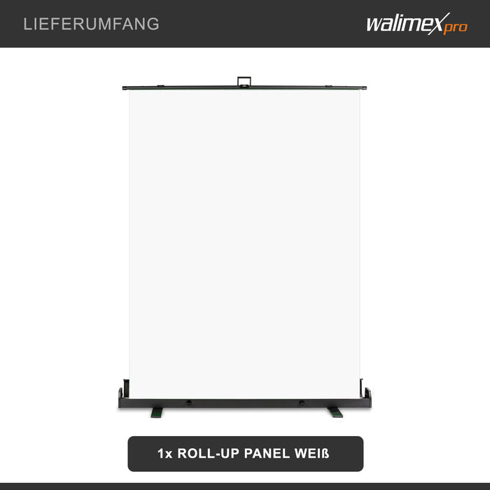 Fondale fotografico a rullo bianco 155 x 200 cm, sfondo per foto High-Key, con custodia di trasporto, Pannello per studi fotografici ingualcibile