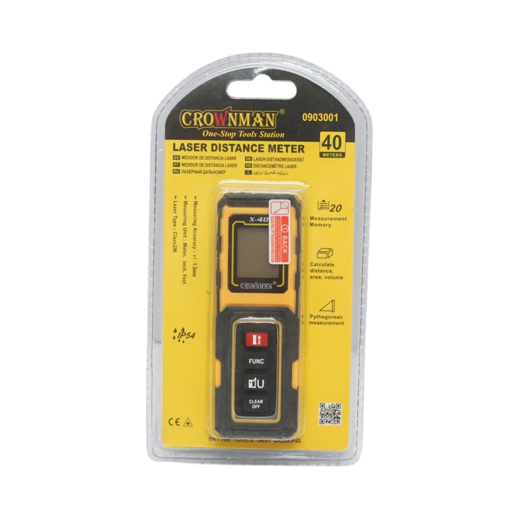 Telemetro laser digitale professionale Crownman 0,03-40 m