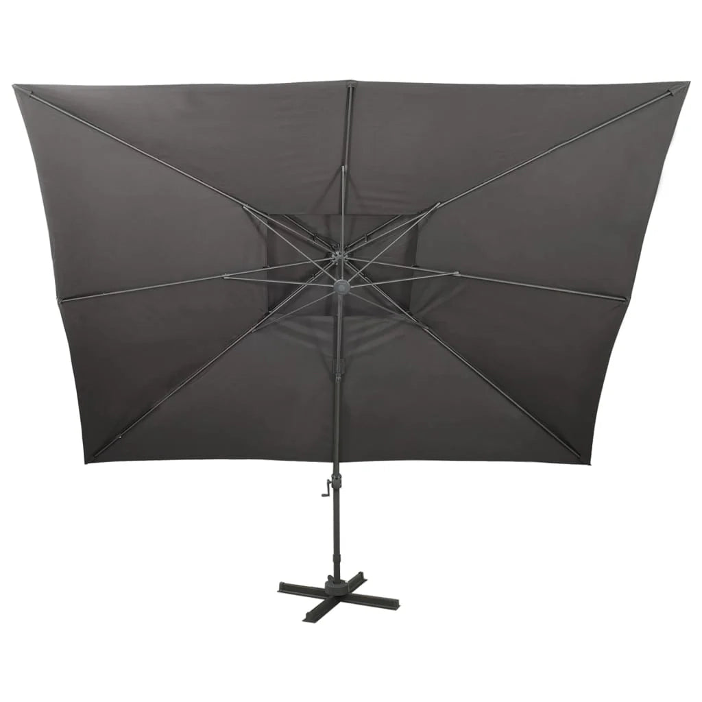 Ombrellone a braccio doppio antracite 400 x 300 cm 02_0008565