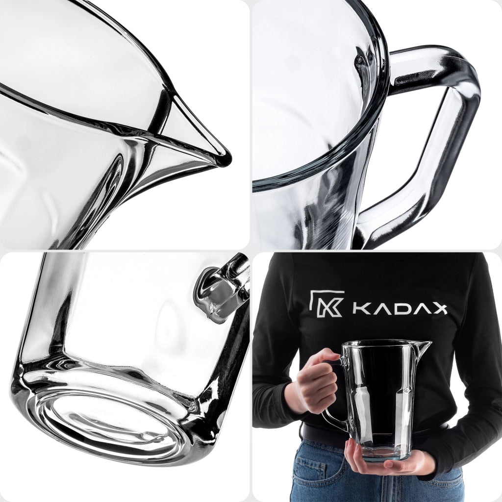 Caraffa in vetro KADAX per acqua, limonata, succo di frutta, 1 litro per acqua, bevande, composte.