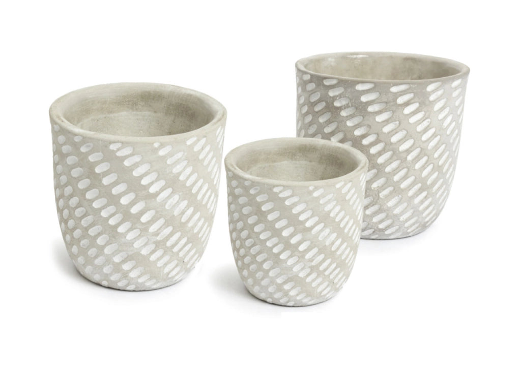 Set 3 Vaso Decorativo Moderno Per Fiori In Cemento Design Modello Mark