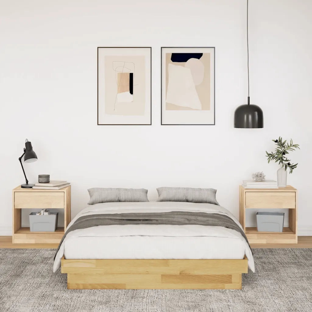 Struttura Letto Senza Materasso 120x200 cm in Legno di Rovere 3315734