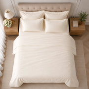 Rotira, set Completo Letto Piazza e Mezza in Cotone, Bianco Avorio