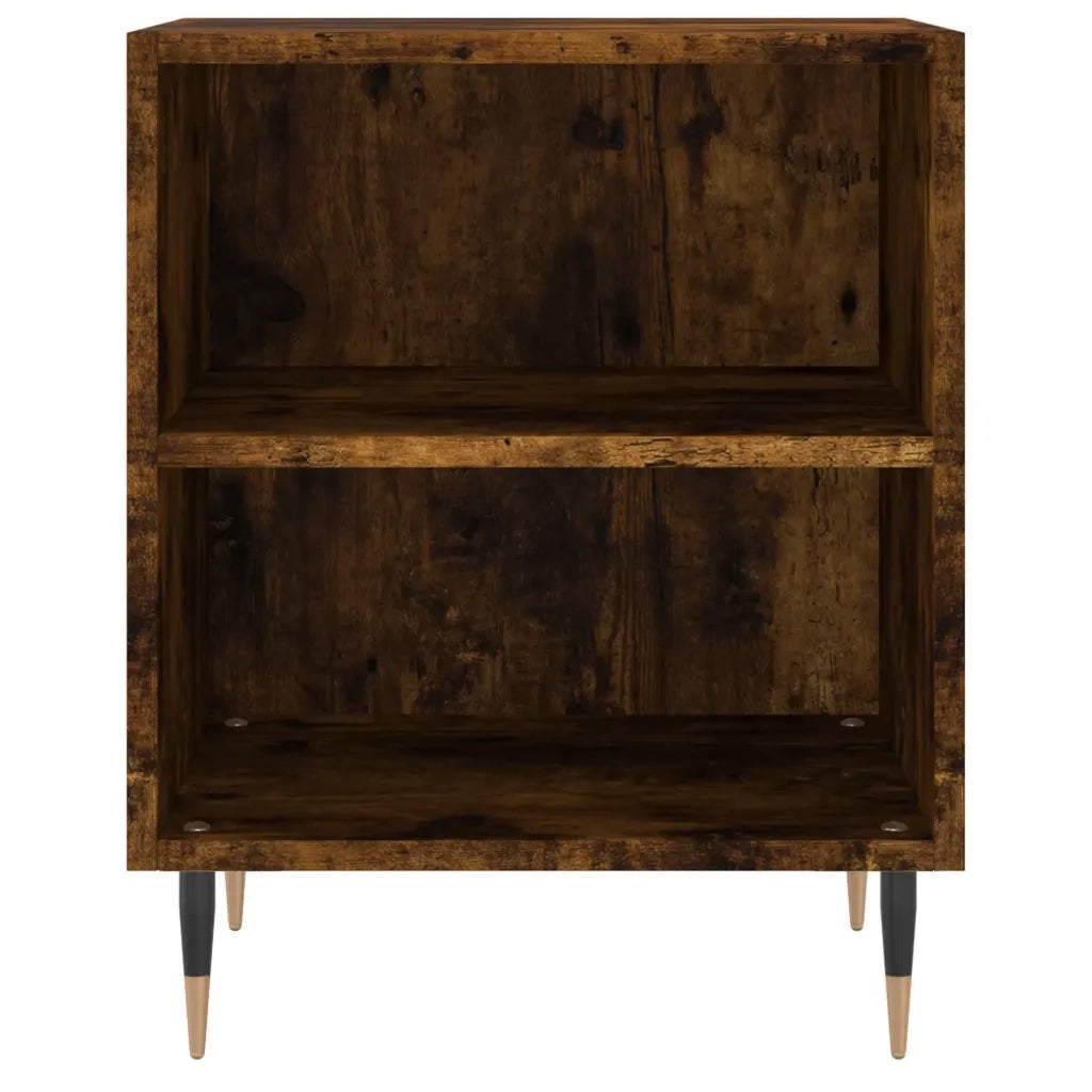 Set di 2 Comodini | Armadio da Notte | Mobiletto da notte Rovere Fumo 40x30x50 cm in Legno Multistrato