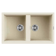 Lavello Elleci Incasso 2 vasche 86x51 Best 450 Granitek Bianco Antico LGB45062