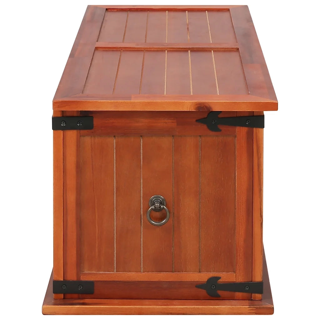 Cassapanca-Panca con Contenitore-Baule 90x45x40 cm in Legno Massello di Acacia