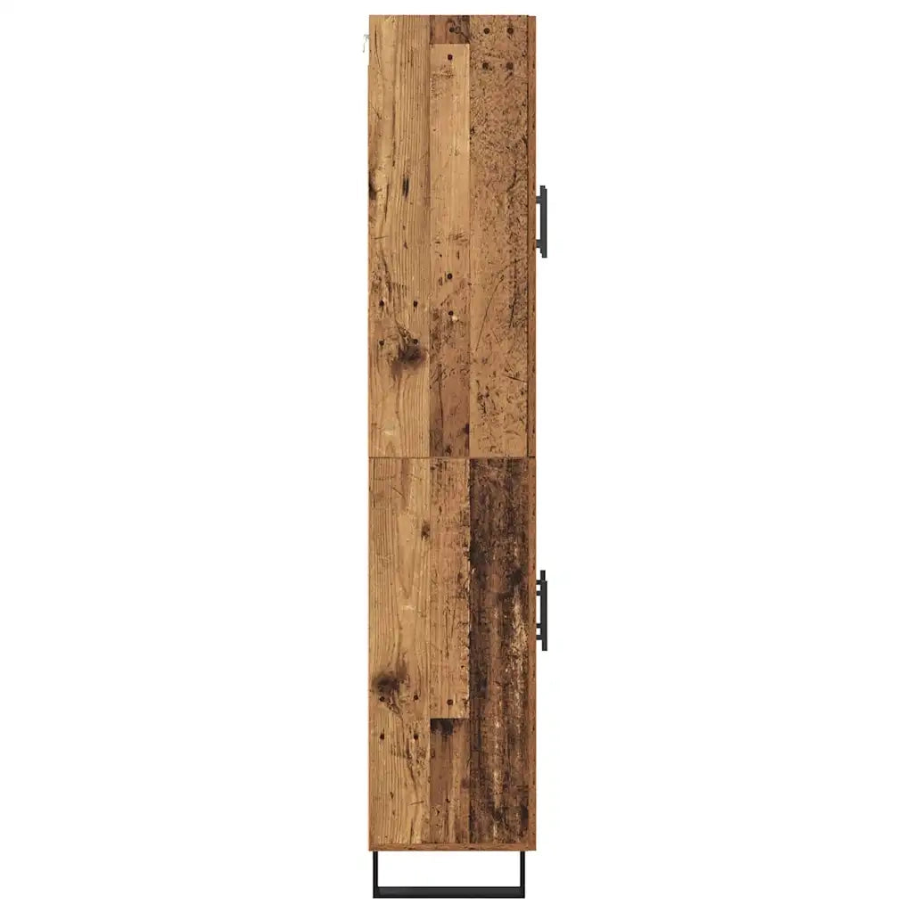 Credenza 2 pz-Set di 2 Buffet-Armadio da cucina Legno vecchio Legno Stratificato e Vetro 756682