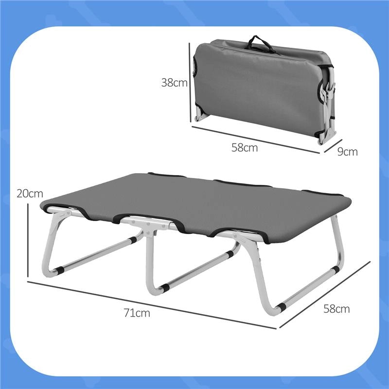 BRANDINA PER CANI PICCOLI PIEGHEVOLE PER INTERNO ED ESTERNO METALLO E TESSUTO OXFORD 71X58X20 CM GRIGIO