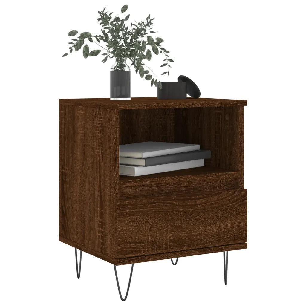 Comodino-Tavolino da notte Rovere Marrone 40x35x50 cm in Legno Multistrato 867394