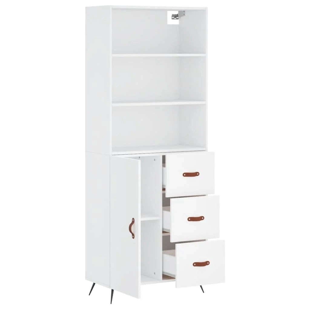 Buffet credenza cassettiera armadio mobile contenitore organizer cucina soggiorno salotto alto 69,5 x 34 x 180 cm legno ingegnerizzato bianco 02_0032540