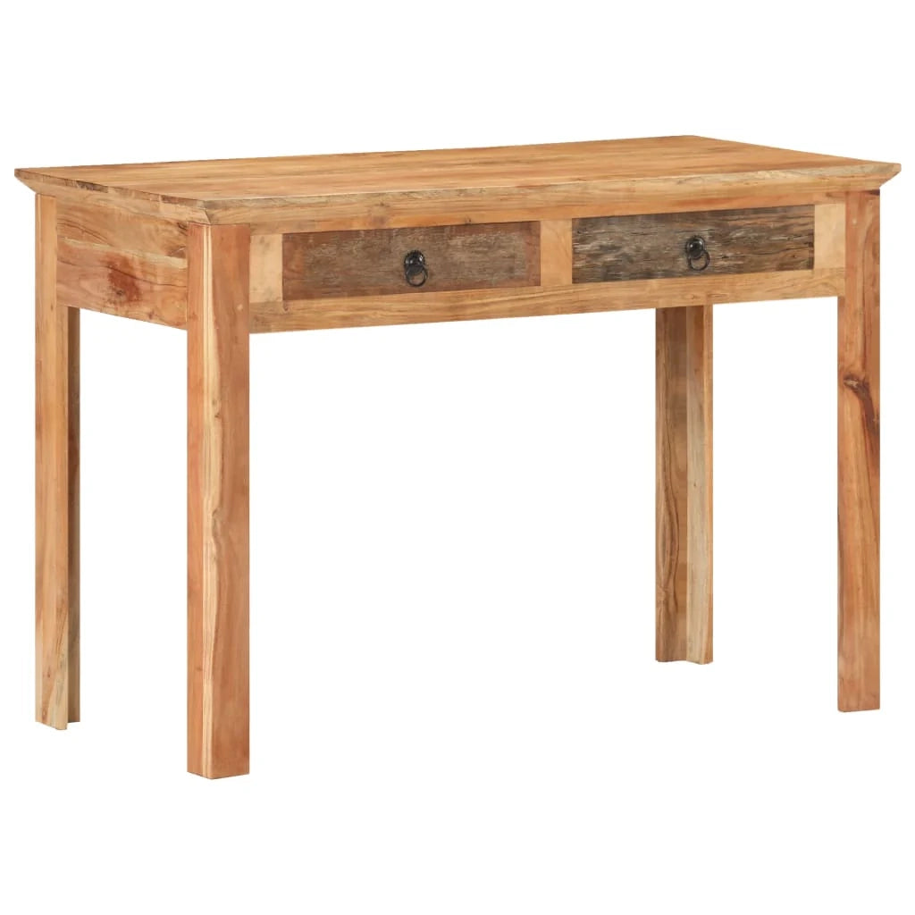 Scrivania tavolo postazione di lavoro mobile per computer studio 110 x 50 x 75 cm legno massello di recupero marrone 02_0023368