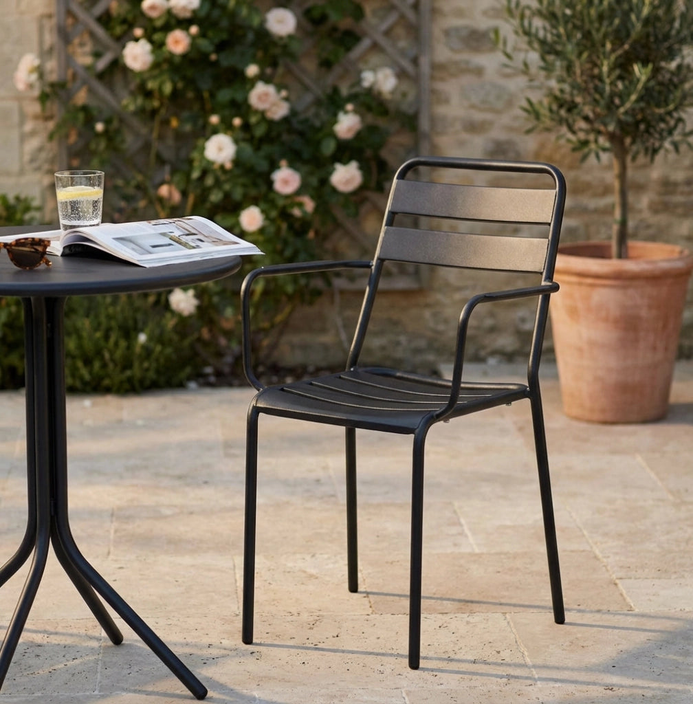 Poltrona da Giardino Impilabile in Acciaio cm 51x52x81 - LUCKY