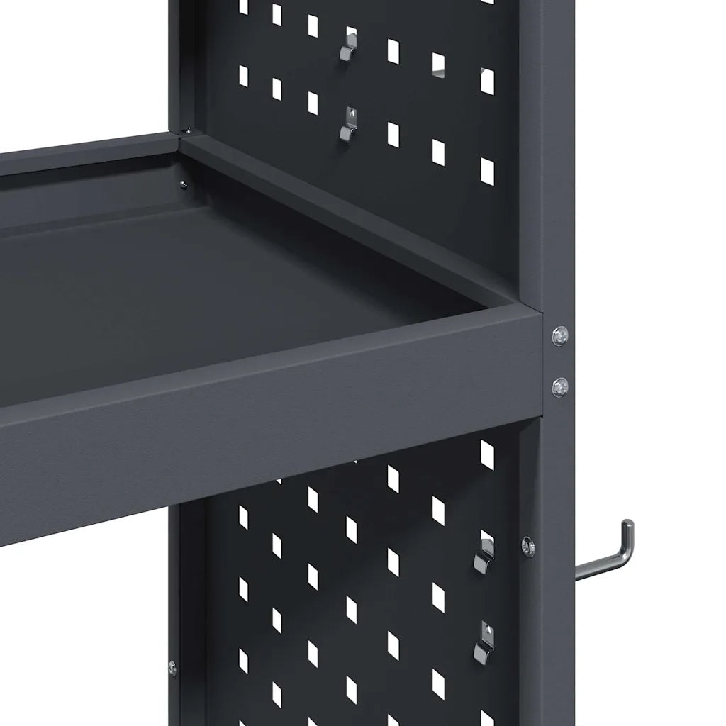vidaXL Carrello per Attrezzi con ruota Antracite 65 x 35 x 111 cm