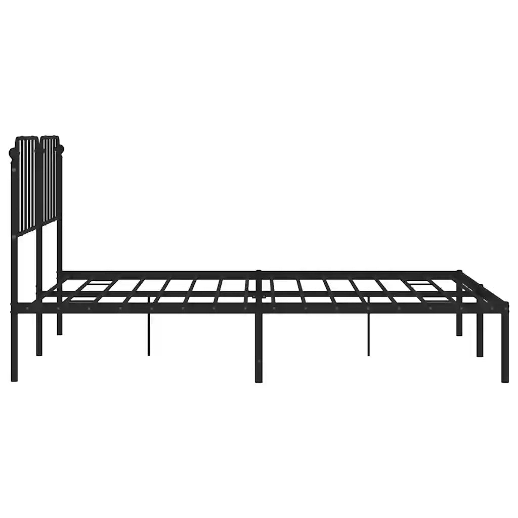 Giroletto con Testiera-Struttura Letto con testiera in Metallo Nero 183x213 cm 933795