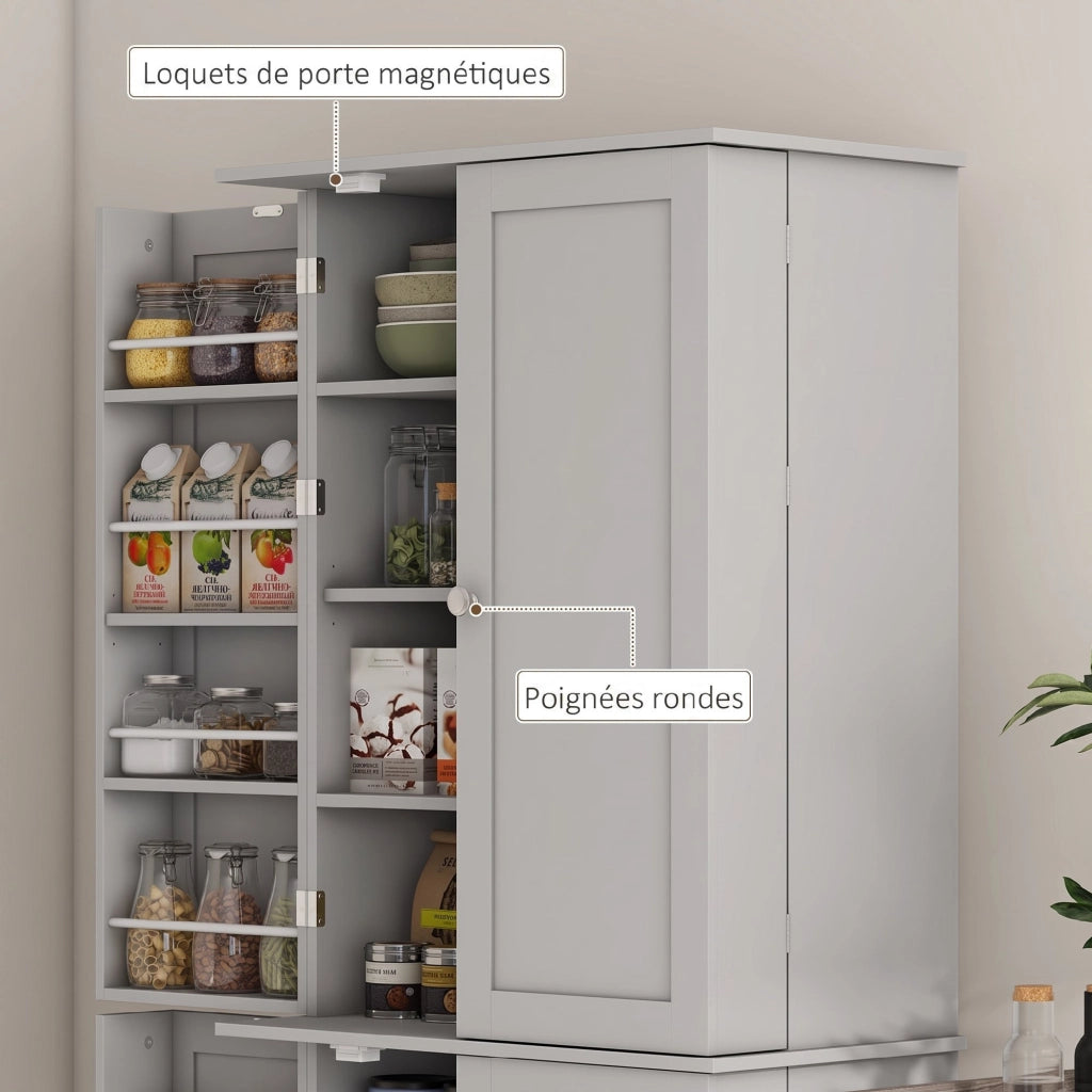 Armoire de Cuisine Buffet Cuisine Moderne 60 x 35 x 166 cm Gris