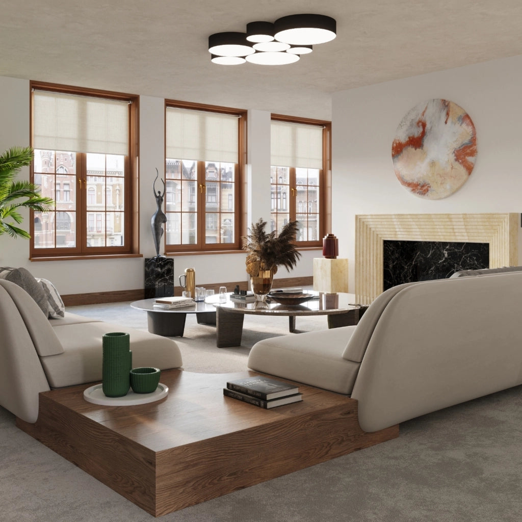 Plafoniera tonda nera Ø25 PIAZZA Pure Lume 1xE27 15W