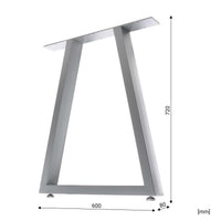Set 2 gambe per tavolo a trapezio 60x72 cm base tavolo stile industriale grigio