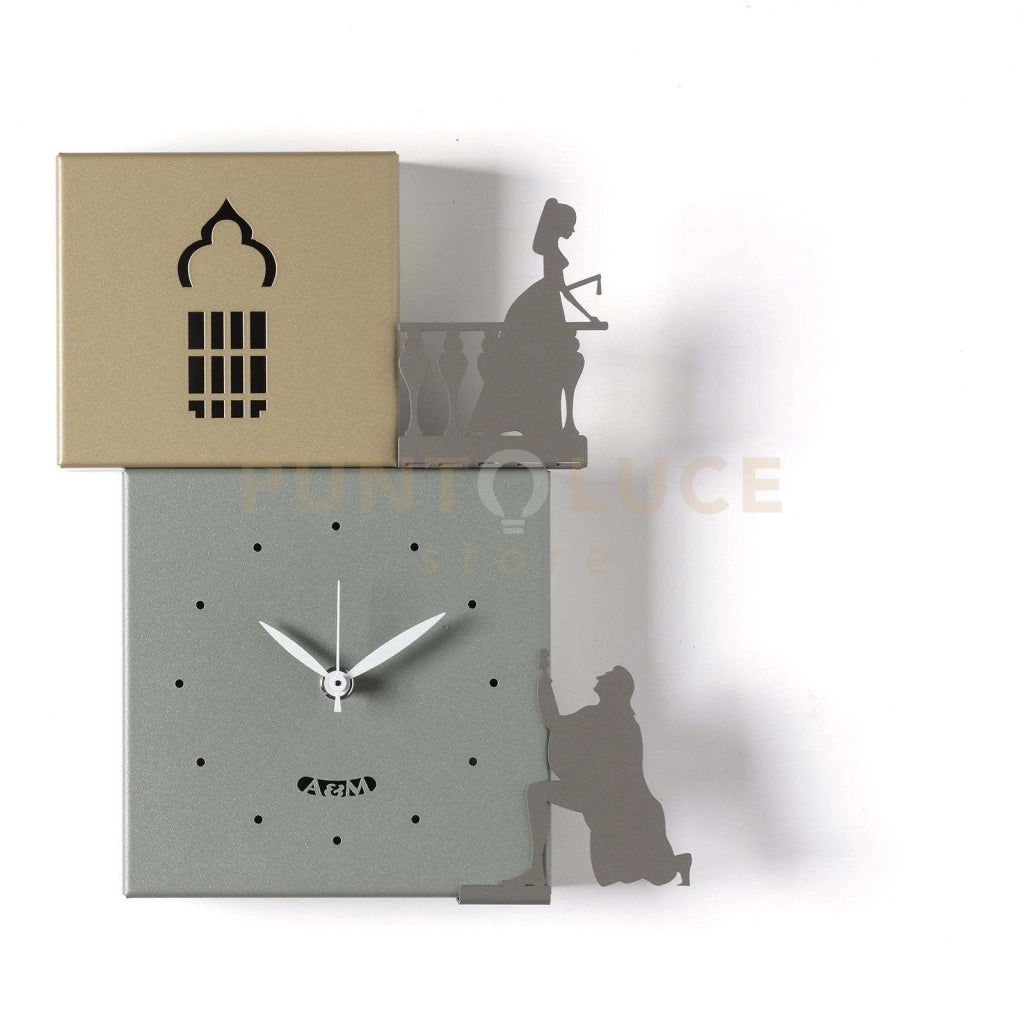 orologio da parete di design romeo e giulietta Giada/miele/fango/fango in Ferro 24x5x26h cm
