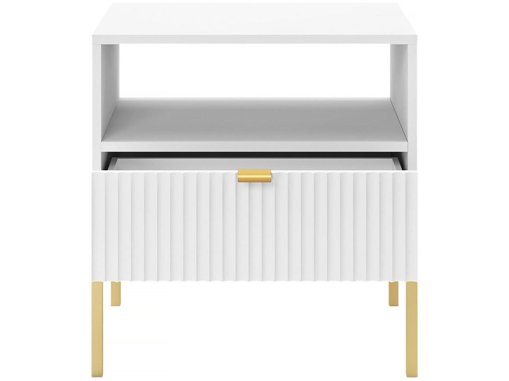 Comodino in legno "Tunis" - Bianco