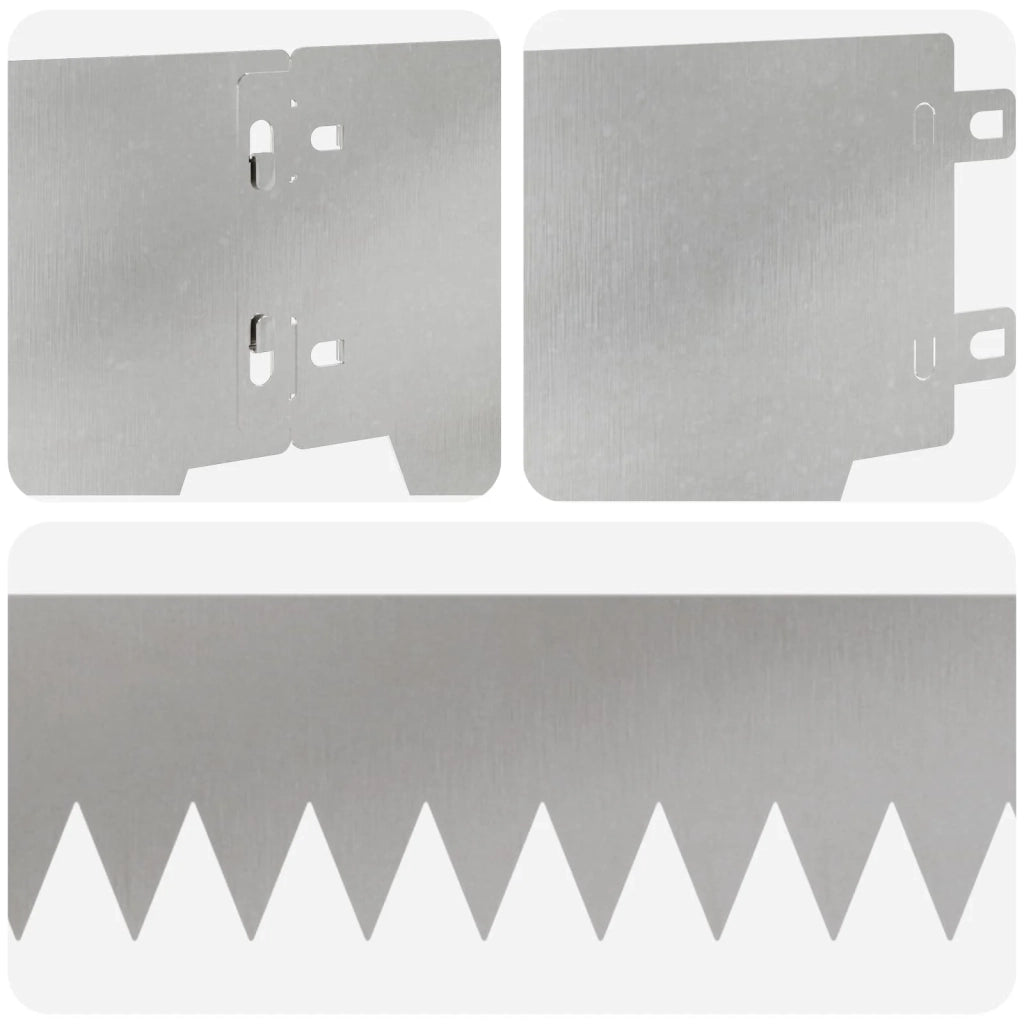 Bordura per Prato 10 pcs 103 x 15 cm metallo Argento 8008254