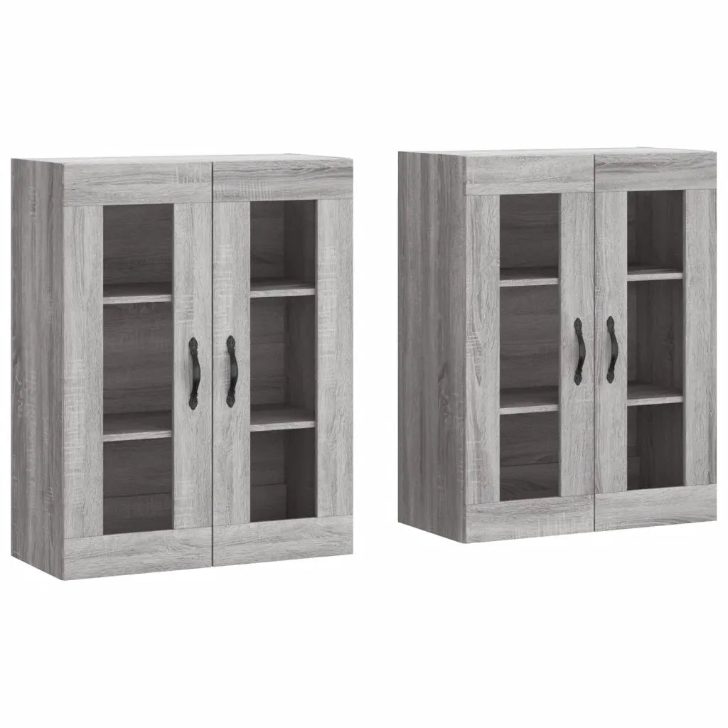 Armadietti a Parete 2 pz Grigio Sonoma in Legno Multistrato CFW3362044