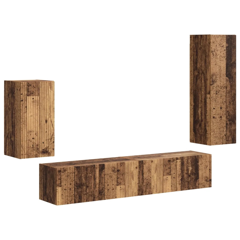 Set mobile TV 4 pcs Legno vecchio Legno multistrato