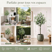 Eucalipto Artificiale 150 cm Albero Finto in Vaso per Casa Ufficio e Giardino