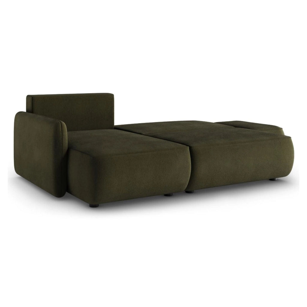 Rezzo, Divano Letto con Penisola Contenitore, 229x148 cm Verde