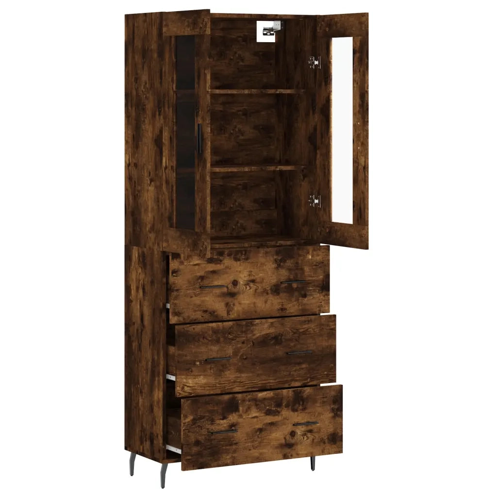 Credenza Rovere Fumo  69,5x34x180 cm in Legno Multistrato 3198422
