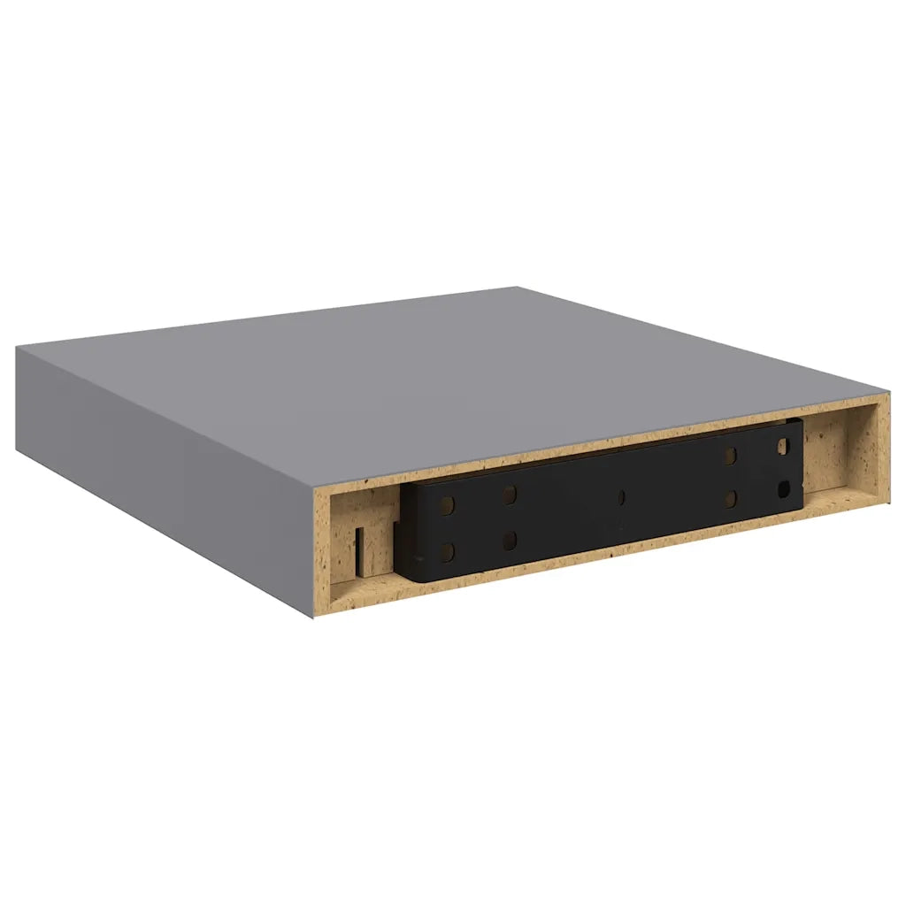 Scaffali a Parete 4 pz Grigi 23x23,5x3,8 cm in MDF 323846