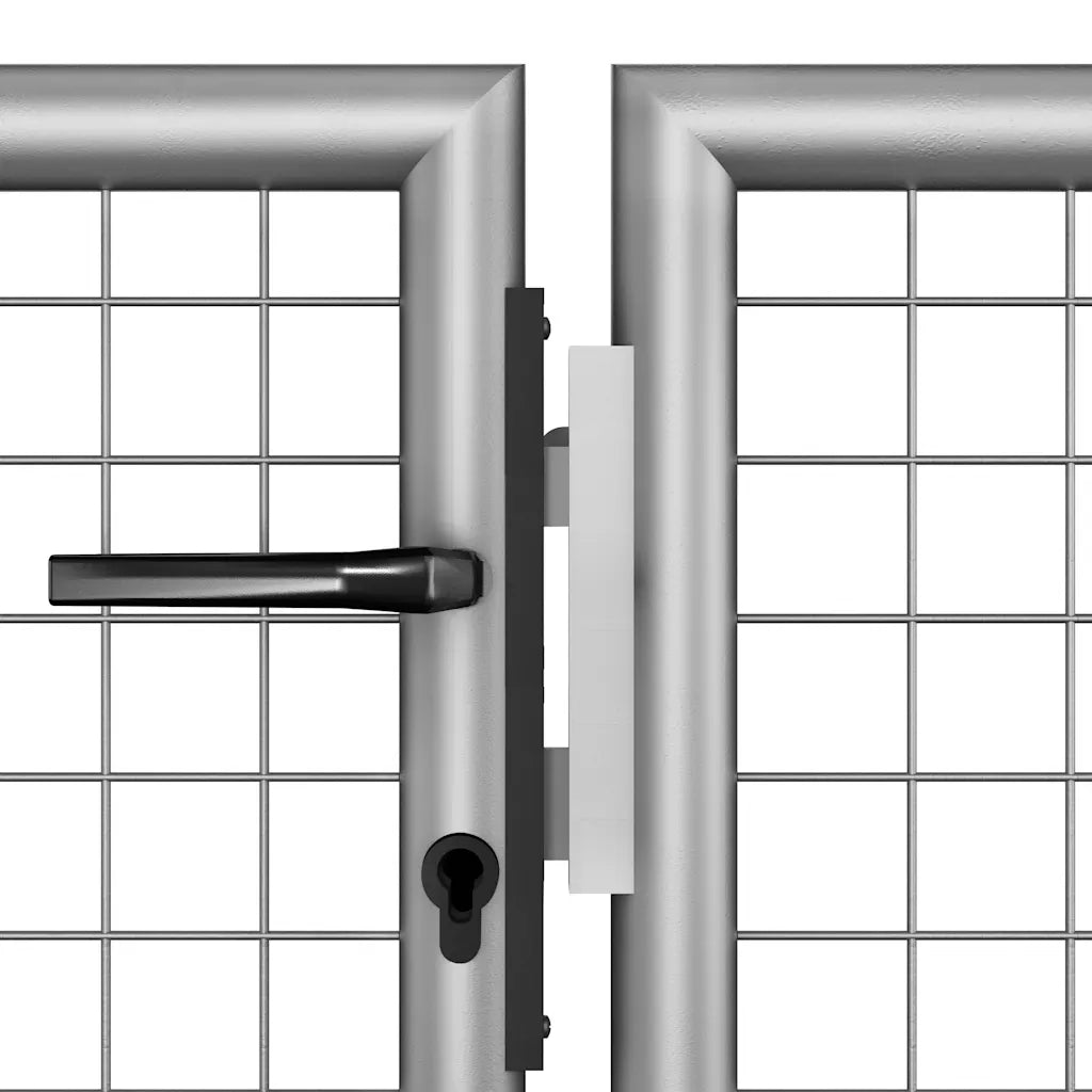 Cancello da Giardino in Acciaio Zincato 300x175 cm Argento 144765