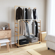 Appendiabiti con Ripiani e Ruote 90x35x155 cm in Bamb¨´ CFW7964375