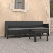 Set Divani da Giardino 2 pz con Cuscini in Rattan PP Antracite cod mxl 40572