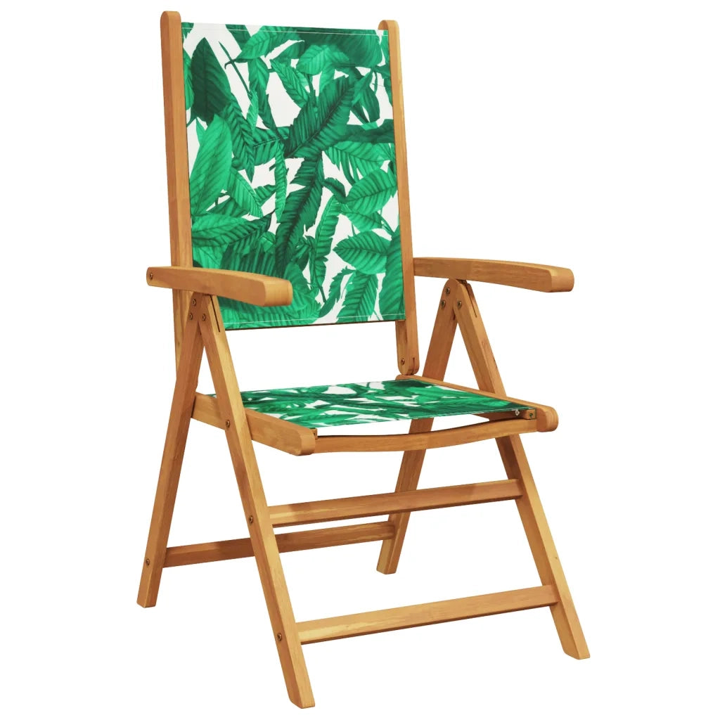 vidaXL Sedie Giardino Reclinabili 4 pz Verdi Tessuto e Legno Massello