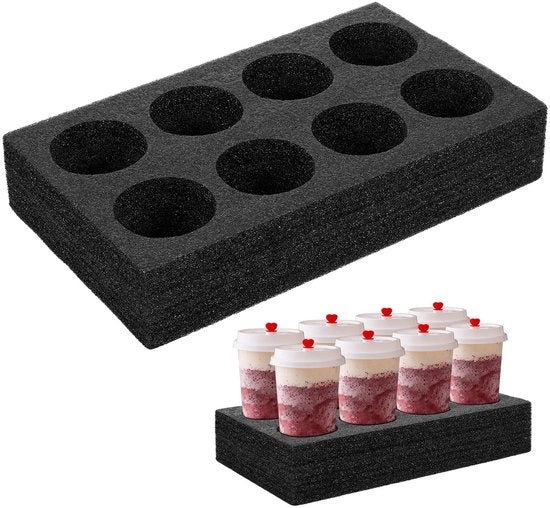 Contenitore per bicchieri - Dispensatore di bicchieri da un tempo - Duraturo e resistente - 8 pezzi - Ideale per feste e campeggio - Adatto per diversi tipi di bevande