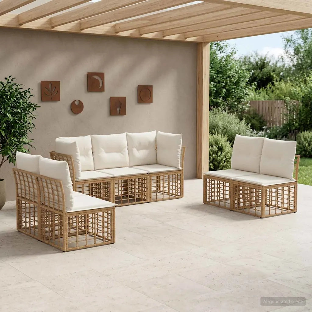 Set di divani da esterno Naturale Poliestere 3437434