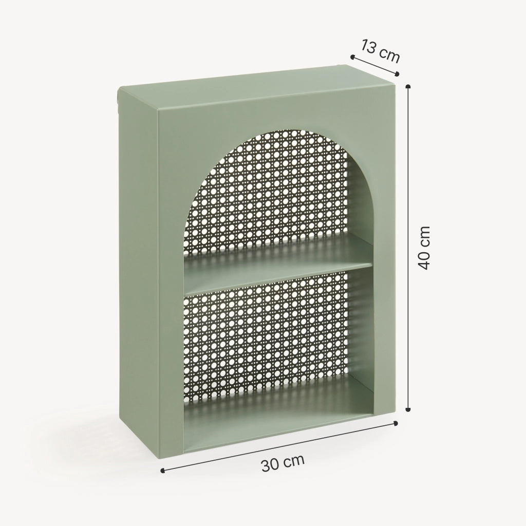 Scaffale da Parete Jäller Design Arcuato 40x30x13 cm Verde [en.casa]