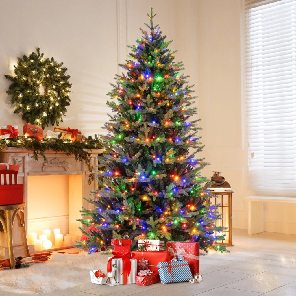 Albero di natale artificiale timer automatici e luminosit¨¤ regolabile a livelli, Albero pre-illuminata con punte di 210cm