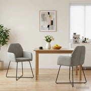 Sedie da pranzo 2 pcs Velluto (V) Grigio Chiaro 55 x 50 x 84 cm 42034366