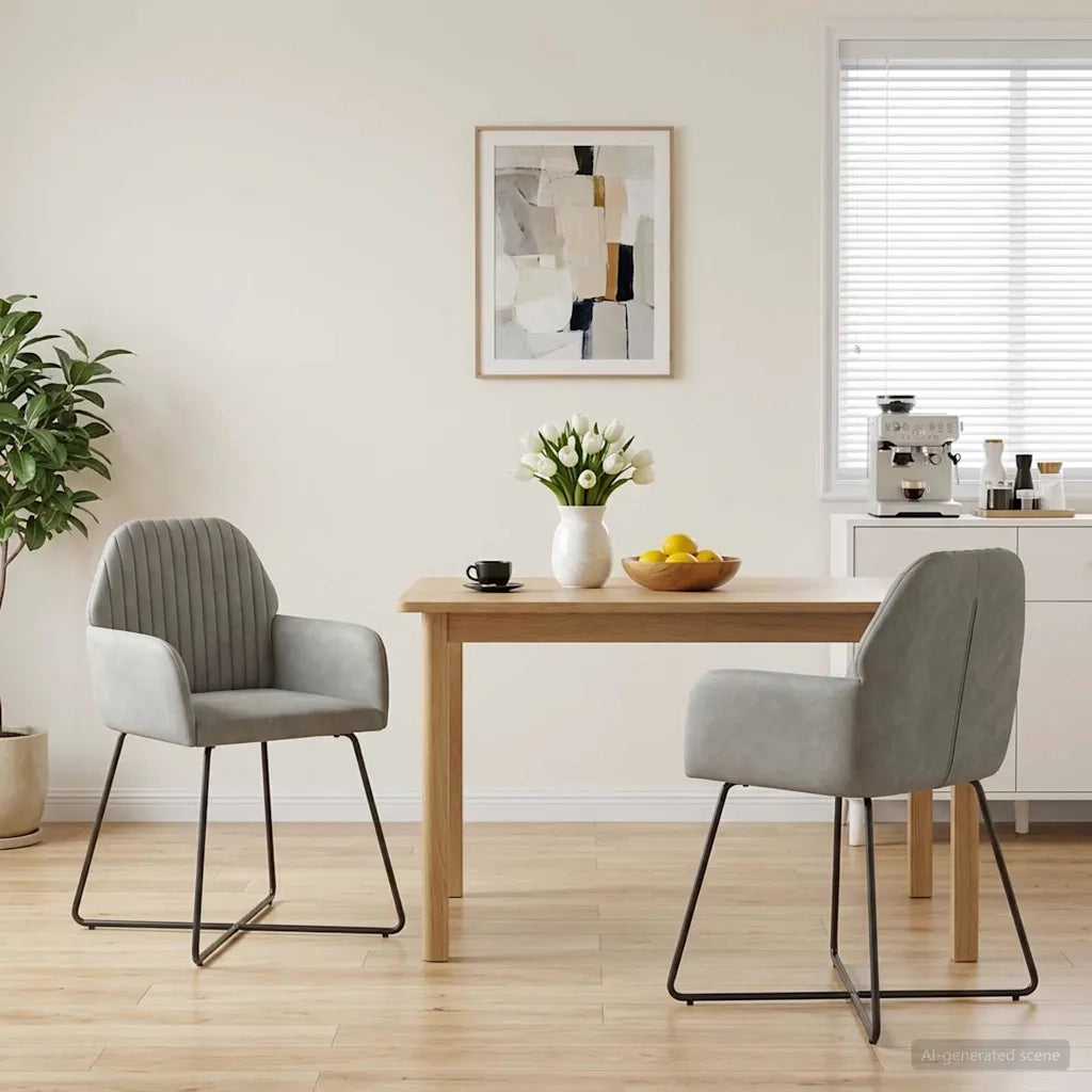 Sedie da pranzo 2 pcs Velluto (V) Grigio Chiaro 55 x 50 x 84 cm 42034366