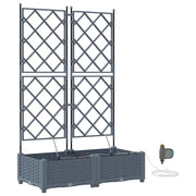 2 pz Fioriere | Cassetta per fiori | Vaso da giardino Grigio Chiaro 80 x 40 x 126 cm Plastica