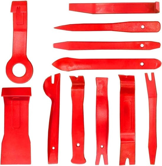 Kit di rimozione strumenti - Strumenti di dismontaggio interno veicolo - Kit di strumenti per la rimozione di autopannelli radio audio (Rosso)