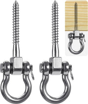 Set di 2 ganci robusti Adatto per 180° oscillazione, viti di fissaggio in acciaio inossidabile, Adatto per parco giochi, yoga, lettini oscillanti, corda, sacco di sabbia, zaino di shock, veranda