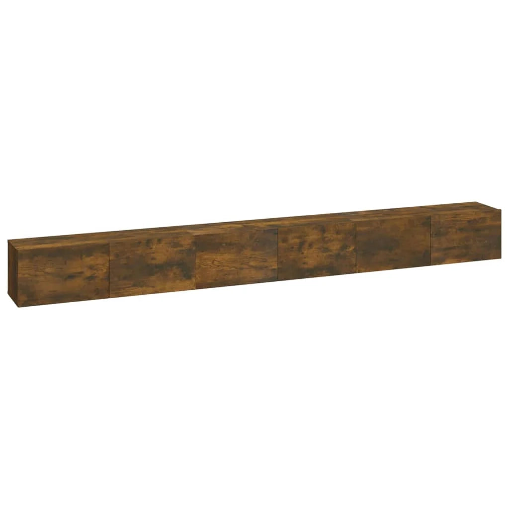 Set di mobili credenza TV soggiorno camera da letto soggiorno 3 pezzi rovere affumicato legno ingegnerizzato marrone 02_0024595