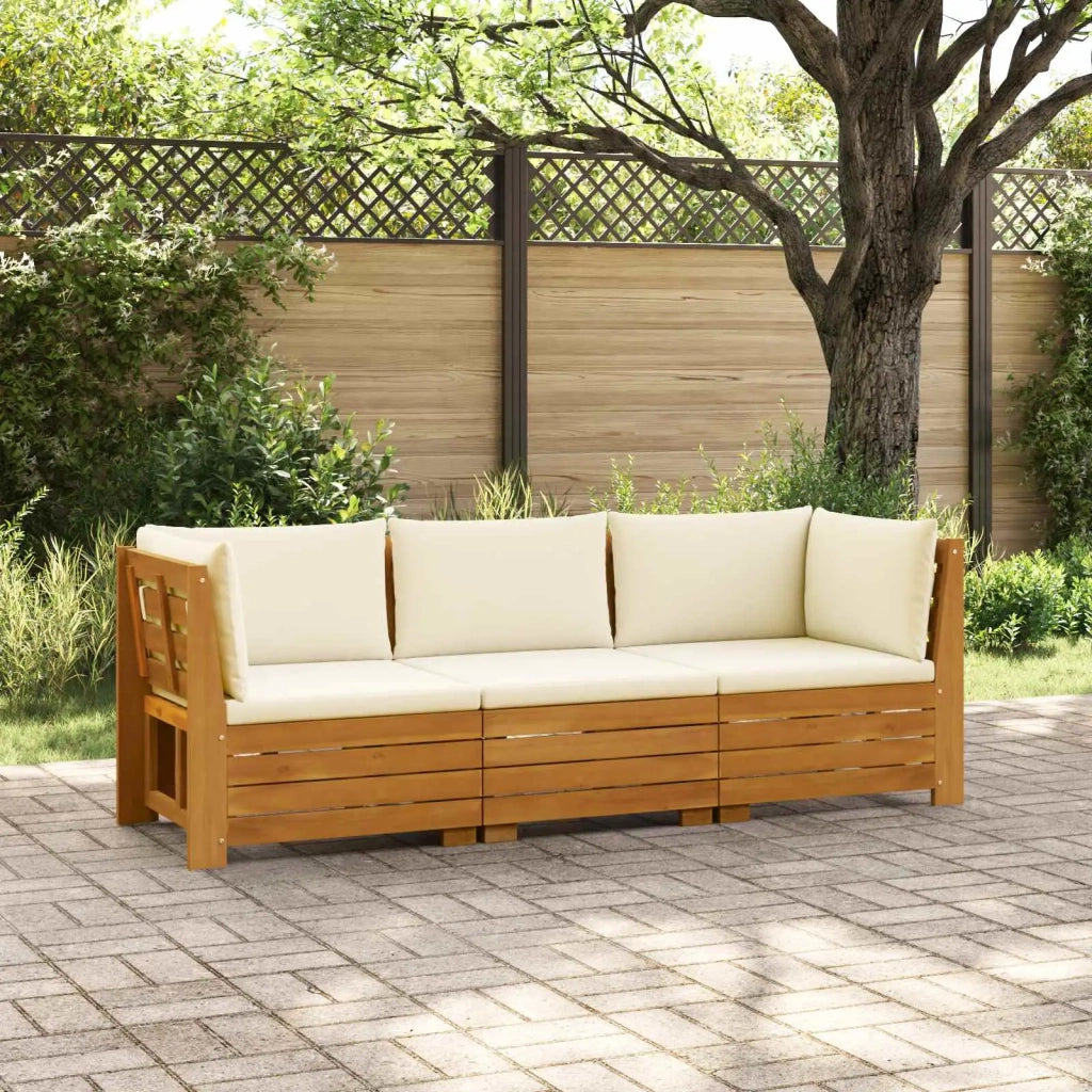 Set di divani da esterno-Sofa da giardino con cuscino 3 Pezzo Marrone 467606