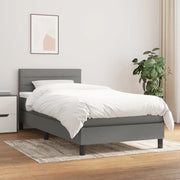 Giroletto a Molle con Materasso-Struttura Letto Grigio Scuro 80x200 cm Tessuto 678607