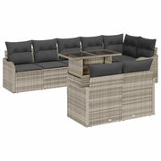 Set Divano da Giardino con cuscino 9 pcs Grigio chiaro 3357225