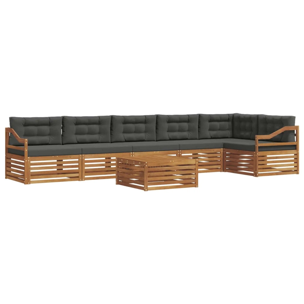 Set di divani da esterno con cuscino 7 pcs Naturale e Antracite 3373597