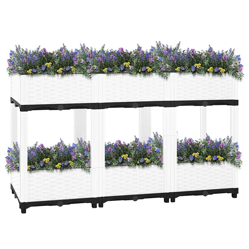 Fioriera | Cassetta per fiori | Vaso Rialzata 120x40x71 cm in Polipropilene