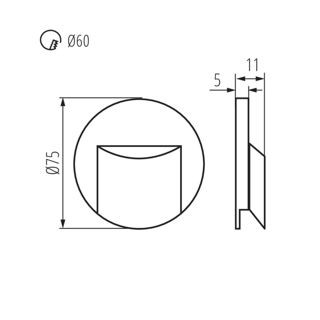 Kanlux ERINUS lampada scala LED 0,8W 4000K nera quadrata